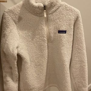 Patagonia womens white fleece quarter zip
